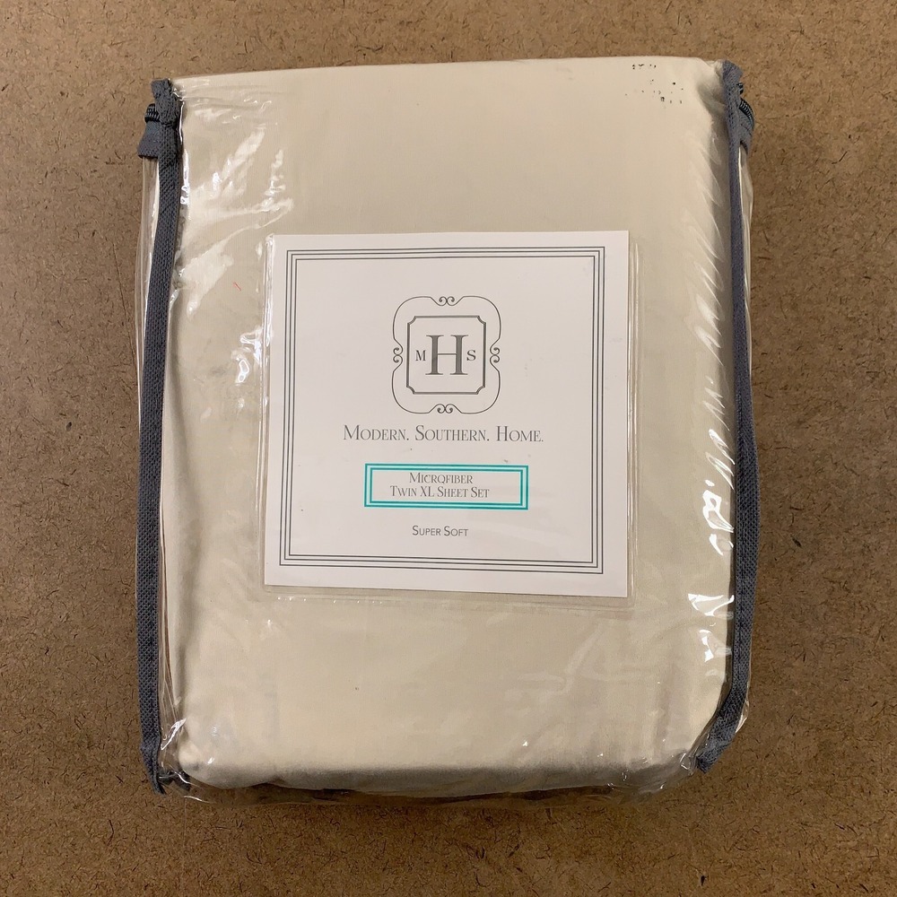 Modern Southern Home Twin XL Tan Super Soft Microfiber 3 Piece Sheet Set NWT